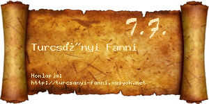 Turcsányi Fanni névjegykártya