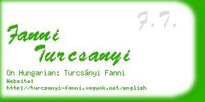 fanni turcsanyi business card